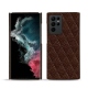 Coque cuir Samsung Galaxy S22 Ultra - Châtaigne - Couture ( Pantone 476C ) 