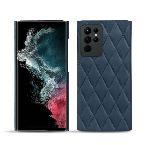 Estojo em pele premium para Samsung Galaxy S22 UltraJean vintage - Couture ( Pantone #2f414f  ) 