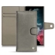 Samsung Galaxy S22 Ultra leather case - Acier vintage ( Pantone 403C ) 