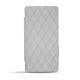 Housse cuir Sony Xperia Z3 Compact  - Gris - Couture ( Nappa - Pantone W428C ) 