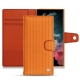 Custodia in pelle Samsung Galaxy S22 Ultra - Abaca arancio