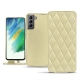 Housse cuir Samsung Galaxy S21 FE - Beige - Couture ( Nappa - Pantone 7502C ) 
