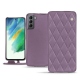 Housse cuir Samsung Galaxy S21 FE - Lilas - Couture ( Nappa - Pantone 2645U ) 
