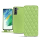 Capa em pele Samsung Galaxy S21 FE - Vert olive - Couture ( Nappa - Pantone 578U ) 