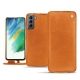가죽 커버 Samsung Galaxy S21 FE - Mandarine vintage ( Pantone 165C ) 