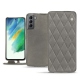 Samsung Galaxy S21 FE leather case - Acier vintage - Couture