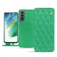 Samsung Galaxy S21 FE leather case - Menthe vintage - Couture
