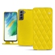 硬质真皮保护套 SSamsung Galaxy S21 FE - Jaune fluo - Couture