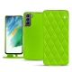 Housse cuir Samsung Galaxy S21 FE - Vert fluo - Couture