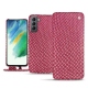 Samsung Galaxy S21 FE leather case - Serpent ciclamino