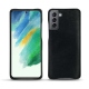 Coque cuir Samsung Galaxy S21 FE - Dark vintage ( Roughtcut - Black#5256 ) 