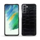 Funda de piel Samsung Galaxy S21 FE - Crocodile nero