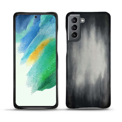 Una funda de cuero de calidad para el Samsung Galaxy S21 FEGris Patine