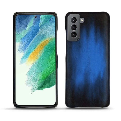 Une coque cuir de qualité pour le Samsung Galaxy S21 FEBleu Patine
