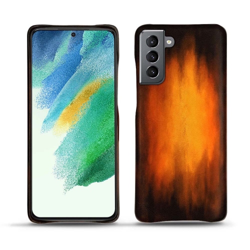 Uma mala de couro de qualidade para o Samsung Galaxy S21 FEFauve Patine