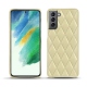 Lederschutzhülle Samsung Galaxy S21 FE - Beige - Couture ( Nappa - Pantone 7502C ) 
