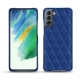 Samsung Galaxy S21 FE leather cover - Bleu océan - Couture ( Nappa - Pantone 293C ) 