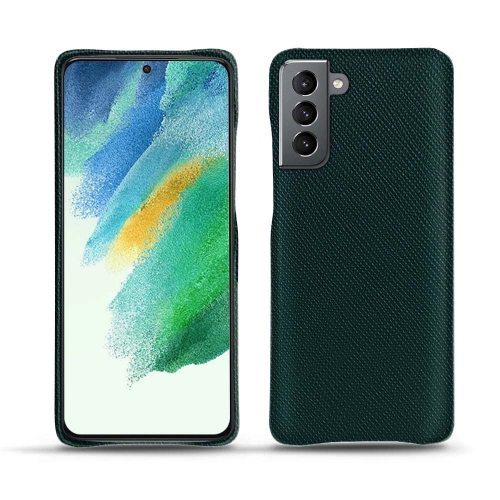Eine hochwertige Lederhülle für das Samsung Galaxy S21 FEVert séduisant ( Pantone #1d3c34 ) 