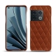 OnePlus 10 Pro leather cover - Marron - Couture ( Nappa - Pantone 1615C ) 