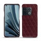Coque cuir OnePlus 10 Pro - Lie de vin - Couture ( Pantone 5115C ) 