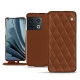 가죽 커버 OnePlus 10 Pro - Marron - Couture ( Nappa - Pantone 1615C ) 