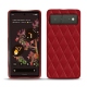 Google Pixel 6 leather cover - Rouge - Couture ( Nappa - Pantone 199C ) 