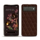 Coque cuir Google Pixel 6 - Châtaigne - Couture ( Pantone 476C ) 