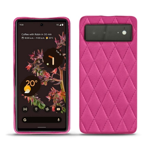 Tampa traseira em pele para Google Pixel 6Rose BB - Couture ( Pantone #DB599F )