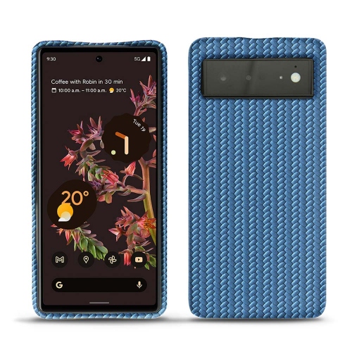Cover posteriore in pelle per Google Pixel 6Abaca ishia ( Pantone #395775 ) 