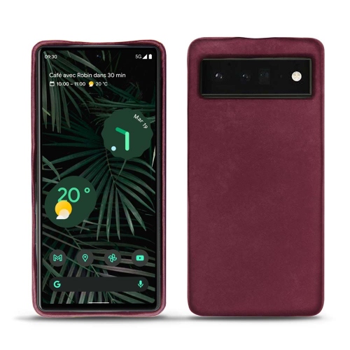 Google Pixel 6 Pro 용 가죽 뒷면 커버Prune vintage ( Pantone #612434 ) 