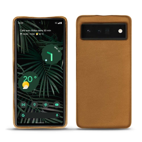 Leather back covers for Google Pixel 6 ProCastan esparciate ( Pantone #824F2A )