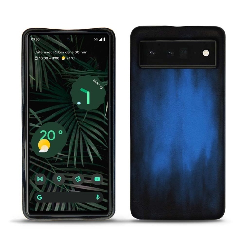 Leather back covers for Google Pixel 6 ProBleu Patine