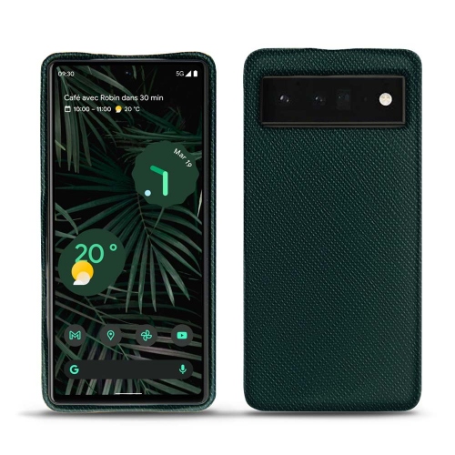 Lederrückseitenbezüge für Google Pixel 6 ProVert séduisant ( Pantone #1d3c34 ) 