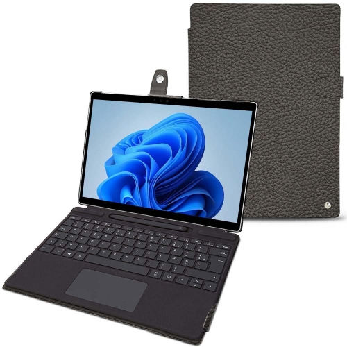Funda de piel premium para Microsoft Surface Pro 8Anthracite ( Pantone #41403c ) 
