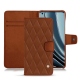 OnePlus 10 Pro leather case - Marron - Couture ( Nappa - Pantone 1615C ) 