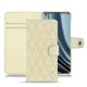 OnePlus 10 Pro leather case - Ivoire - Couture ( Sleek P C12 - White ) 