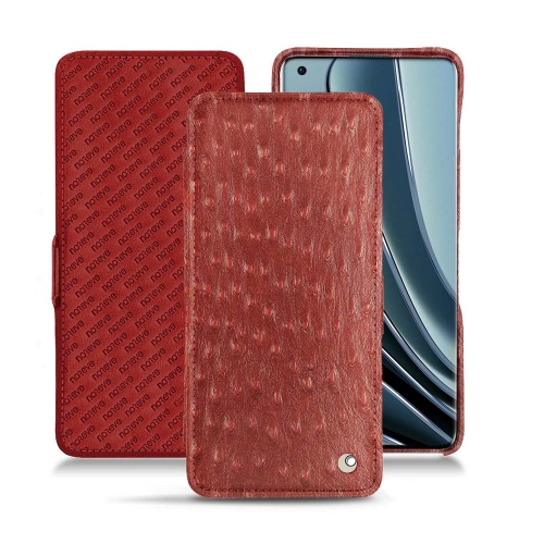 Housse personnalisable en cuir pour OnePlus 10 ProAutruche ciliegia ( Pantone #a4343a ) 