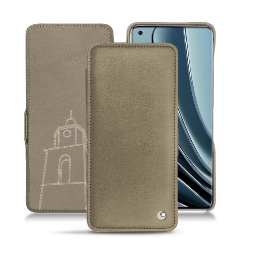 Individuell anpassbare Lederhülle für OnePlus 10 ProDarboun sabla ( Pantone #BCB1A1 )