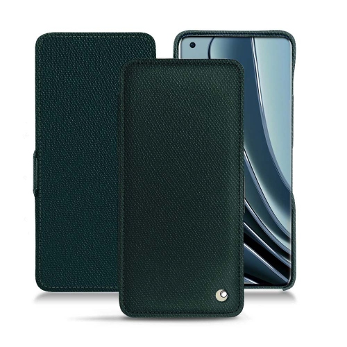 Housse personnalisable en cuir pour OnePlus 10 ProVert séduisant ( Pantone #1d3c34 ) 