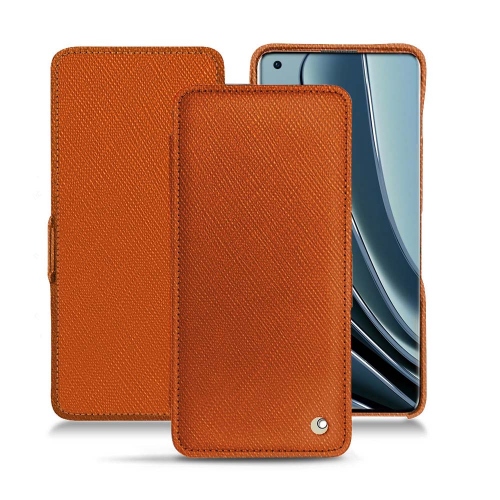 Custodia in pelle personalizzata per OnePlus 10 ProOrange vibrant ( Pantone #e36b39 ) 