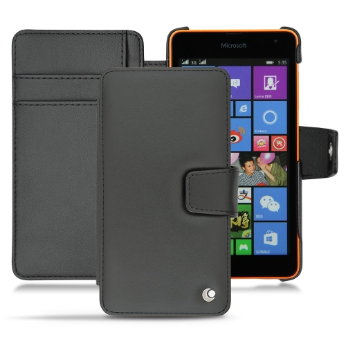 가죽 커버 Microsoft Lumia 535 - 535 Dual Sim - Noir ( Nappa - Black ) 