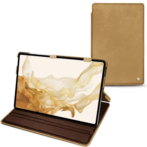 Custodia in pelle per Samsung Galaxy Tab S8Sable vintage ( Pantone #9b7340 ) 
