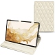 가죽 커버 Samsung Galaxy Tab S8 - Blanc - Couture ( Bologna - White ) 