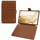 Samsung Galaxy Tab S8 leather case - Marron - Couture ( Nappa - Pantone 1615C ) 