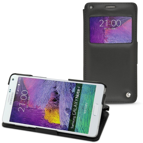 가죽 커버 Samsung SM-N910 Galaxy Note 4 - Noir ( Nappa - Black ) 