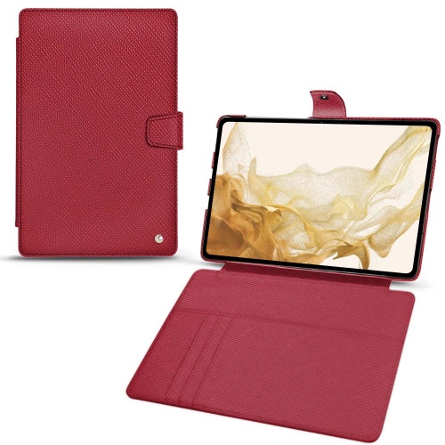 Funda de cuero para Galaxy Tab S8Rouge passion ( Pantone #a6192e ) 