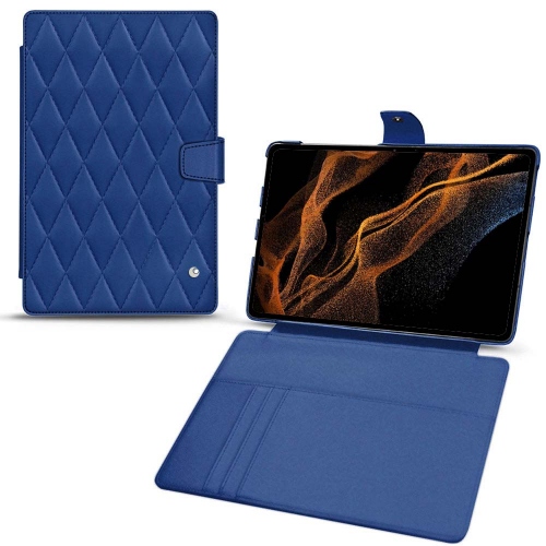 Funda y cubierta de cuero para Samsung Galaxy Tab S8+Bleu océan - Couture ( Nappa - Pantone #15458a) 