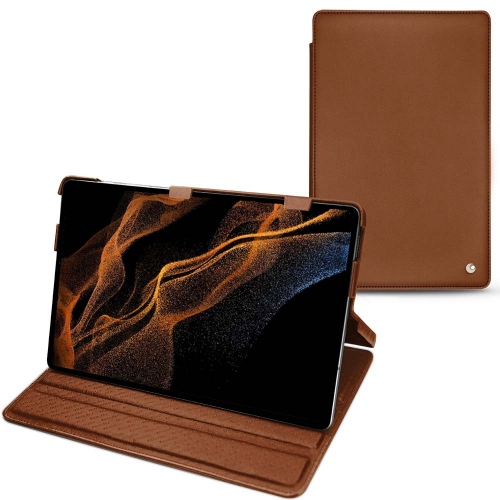Galaxy Tab S8+ leather case and cover with horizontal flapMarron ( Nappa - Pantone #8B4720 ) 