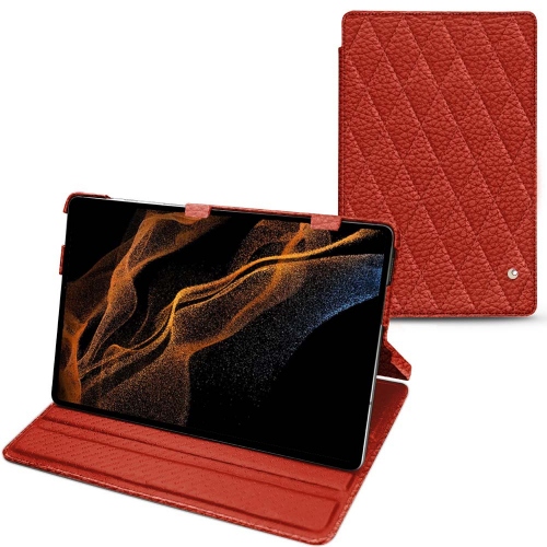 Galaxy Tab S8+ caixa e capa de couro com aba horizontalPapaye - Couture ( Pantone #b54317 ) 