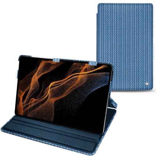 Galaxy Tab S8+ Lederhülle und Cover mit horizontaler KlappeAbaca ishia ( Pantone #395775 ) 